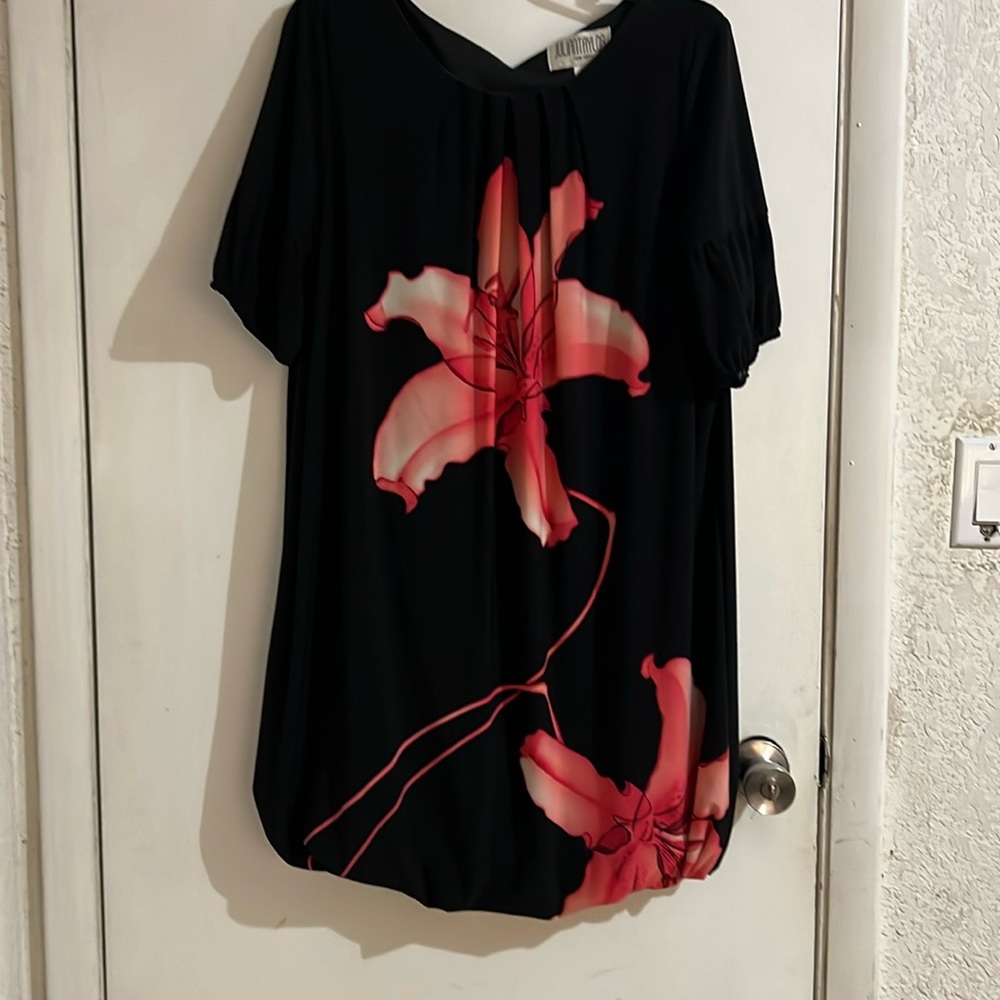 Beautiful flowers black dress